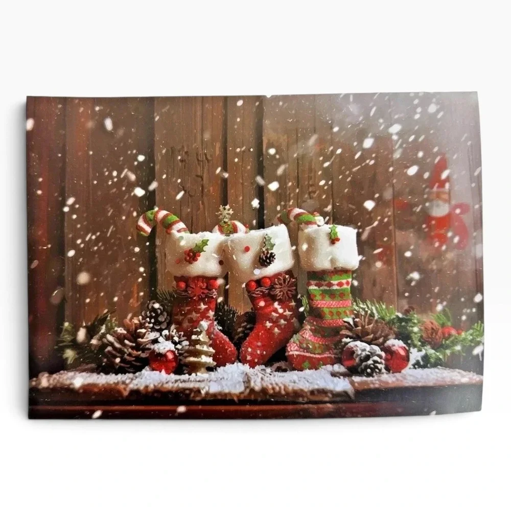 6-Pcs Christmas‎ Cards Realistic Painting Styles with Xmas Envelopes & Stickers